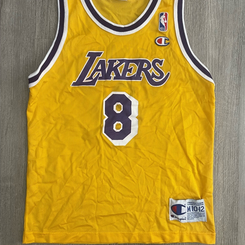 Vintage Champion Los Angeles Lakers Kobe Bryant 8 Home Jersey Youth Medium 10-12